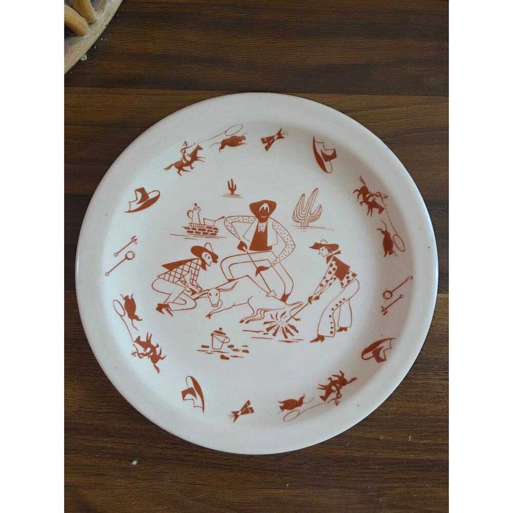 Vintage Homer Laughlin Western Cowboy China Plate
